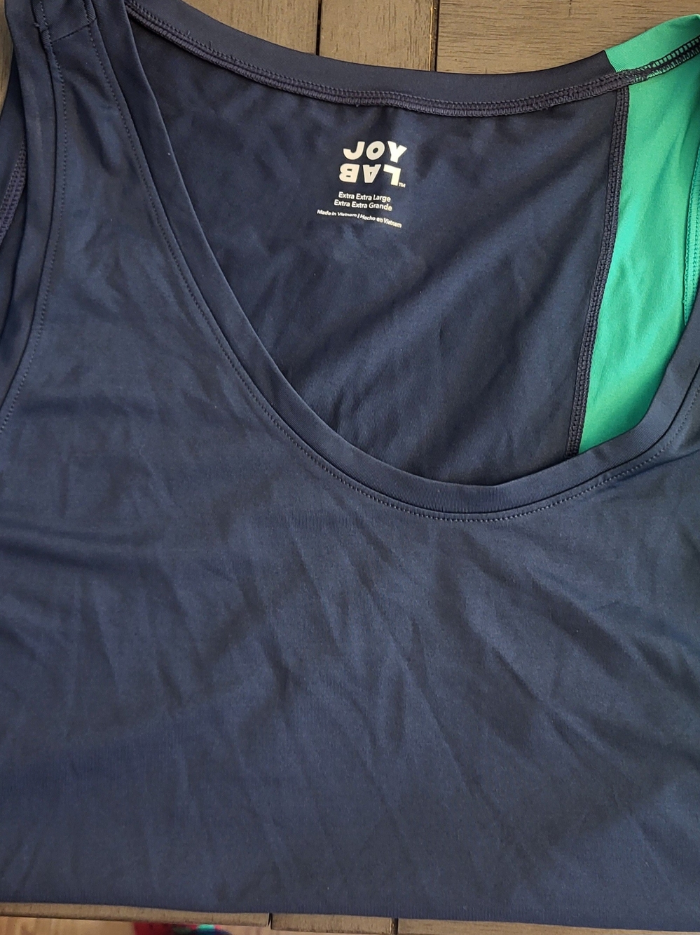JoyLab Navy Tank with Teal Accent